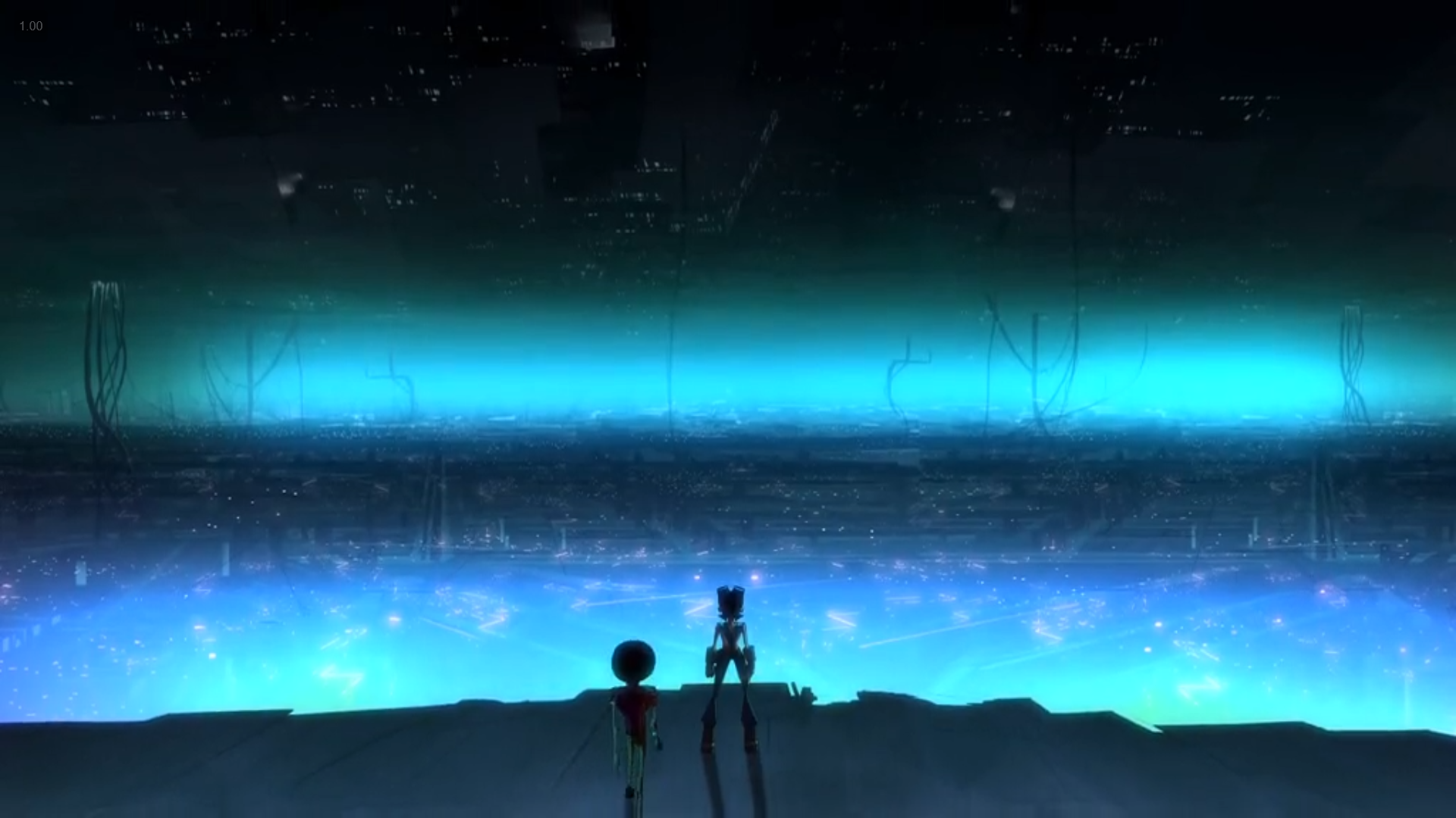 Burner mechanic Dutch and Cabler mechanic Tennie look off of the side of the Cablers' tower together.